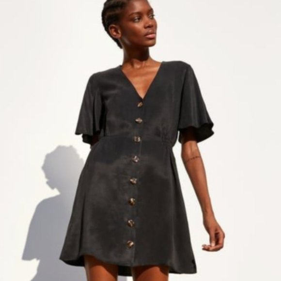 Zara Dresses & Skirts - Zara Woman’s Black button Down Mini Dress Size Small GUC